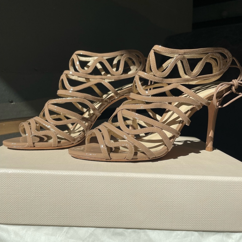 Alexandre Birman Tan Strappy Heels